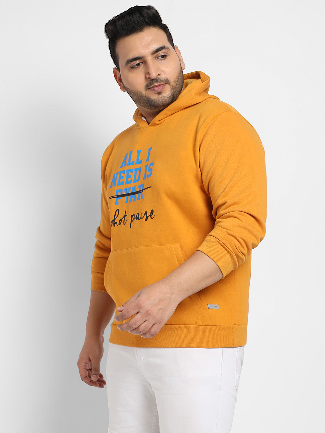 Mustard Yellow All I Need Hoodie With Kangaroo Pocket