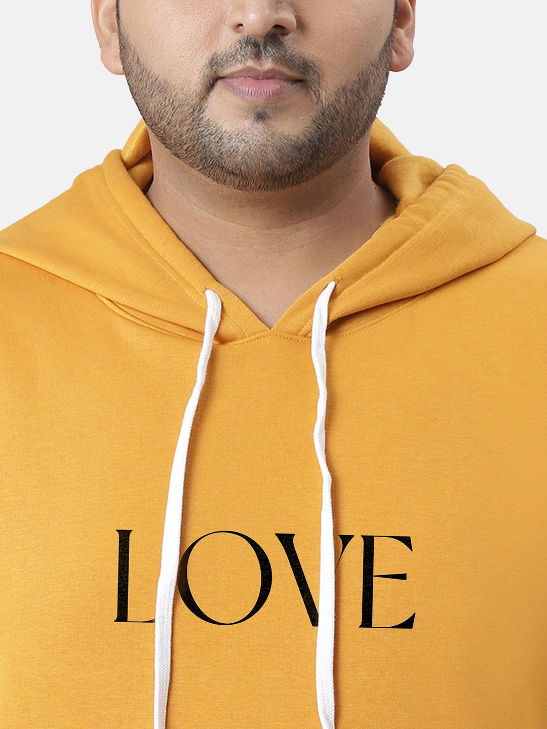 Plus Size Men's Mustard Yellow Fire Rose Hoodie