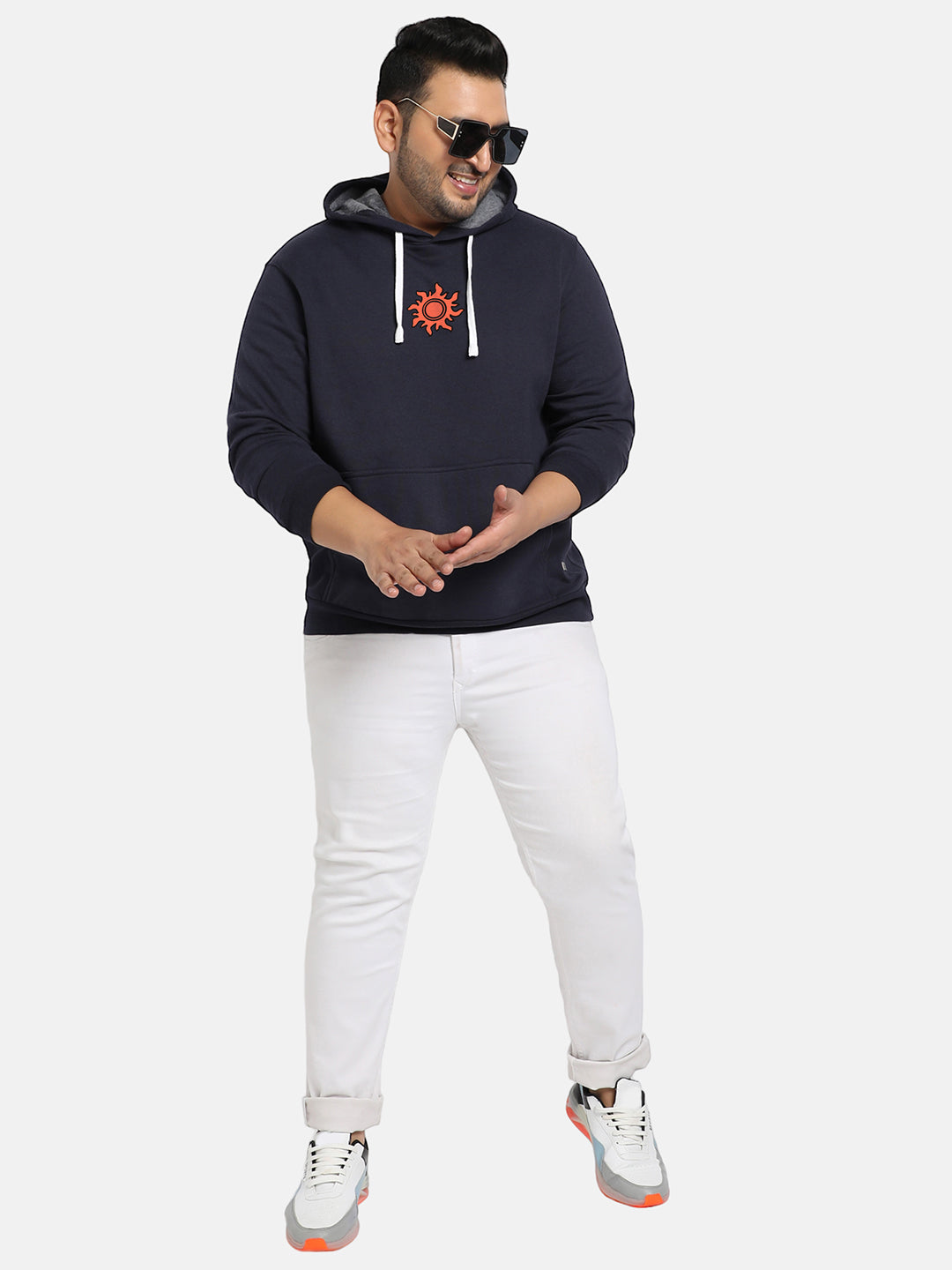 Navy Blue Happy Connection Hoodie