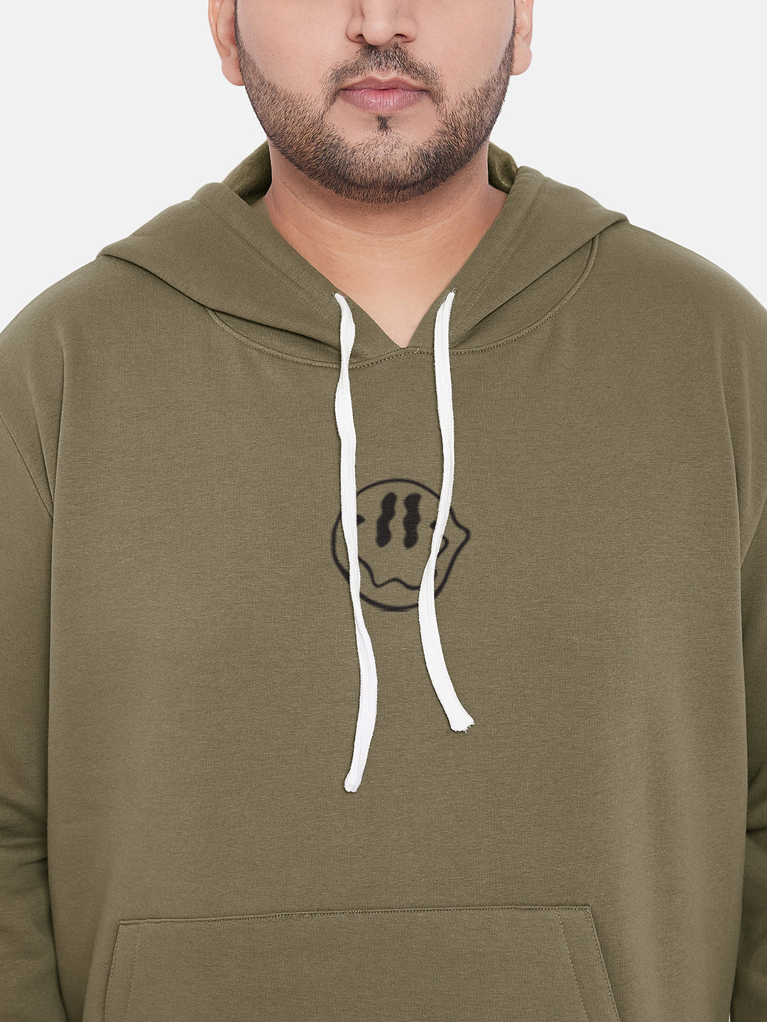 Plus Size Men's Olive Green Not In The Mood Hoodie