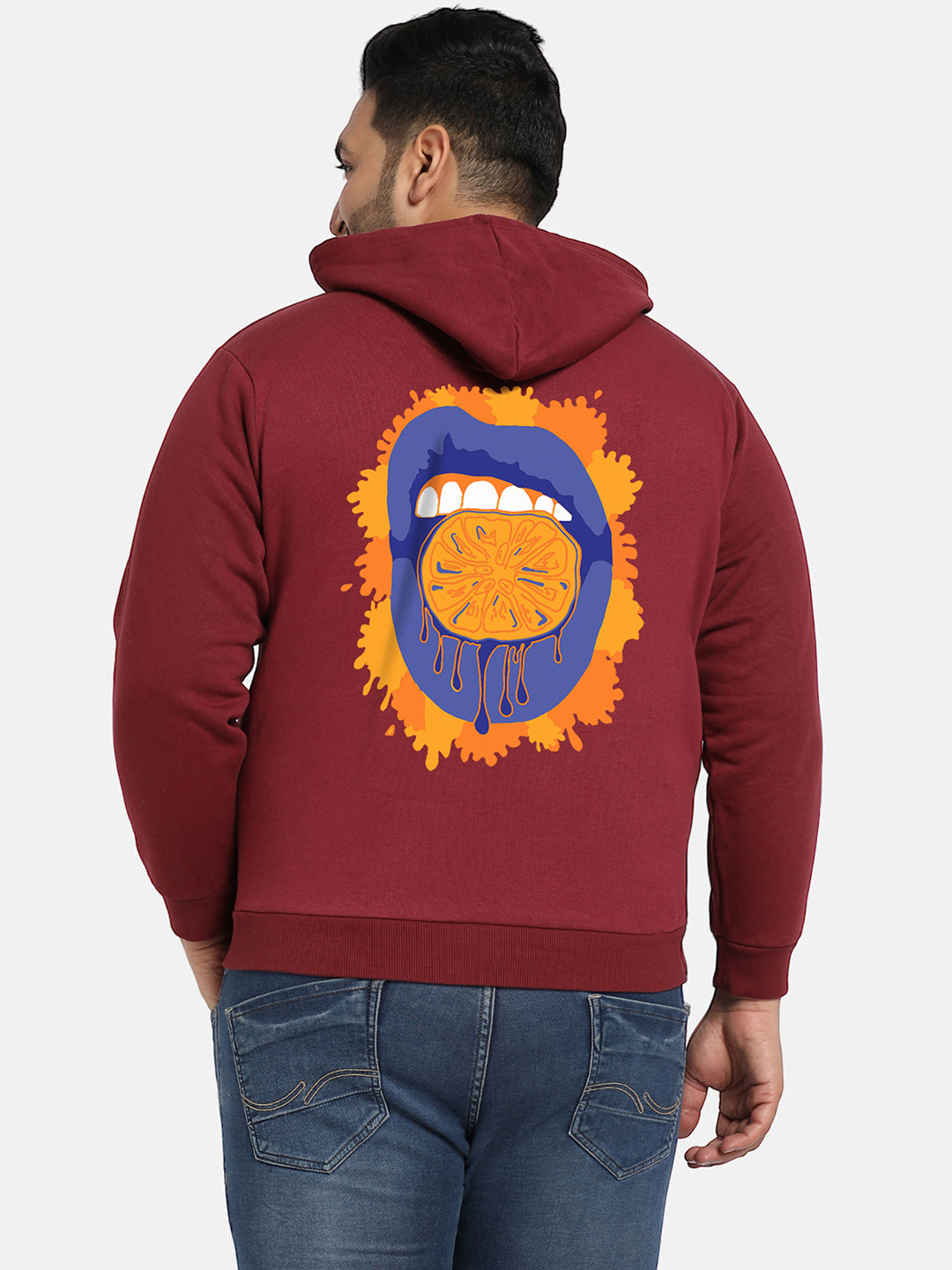 Wine Red Orange Mouth Hoodie