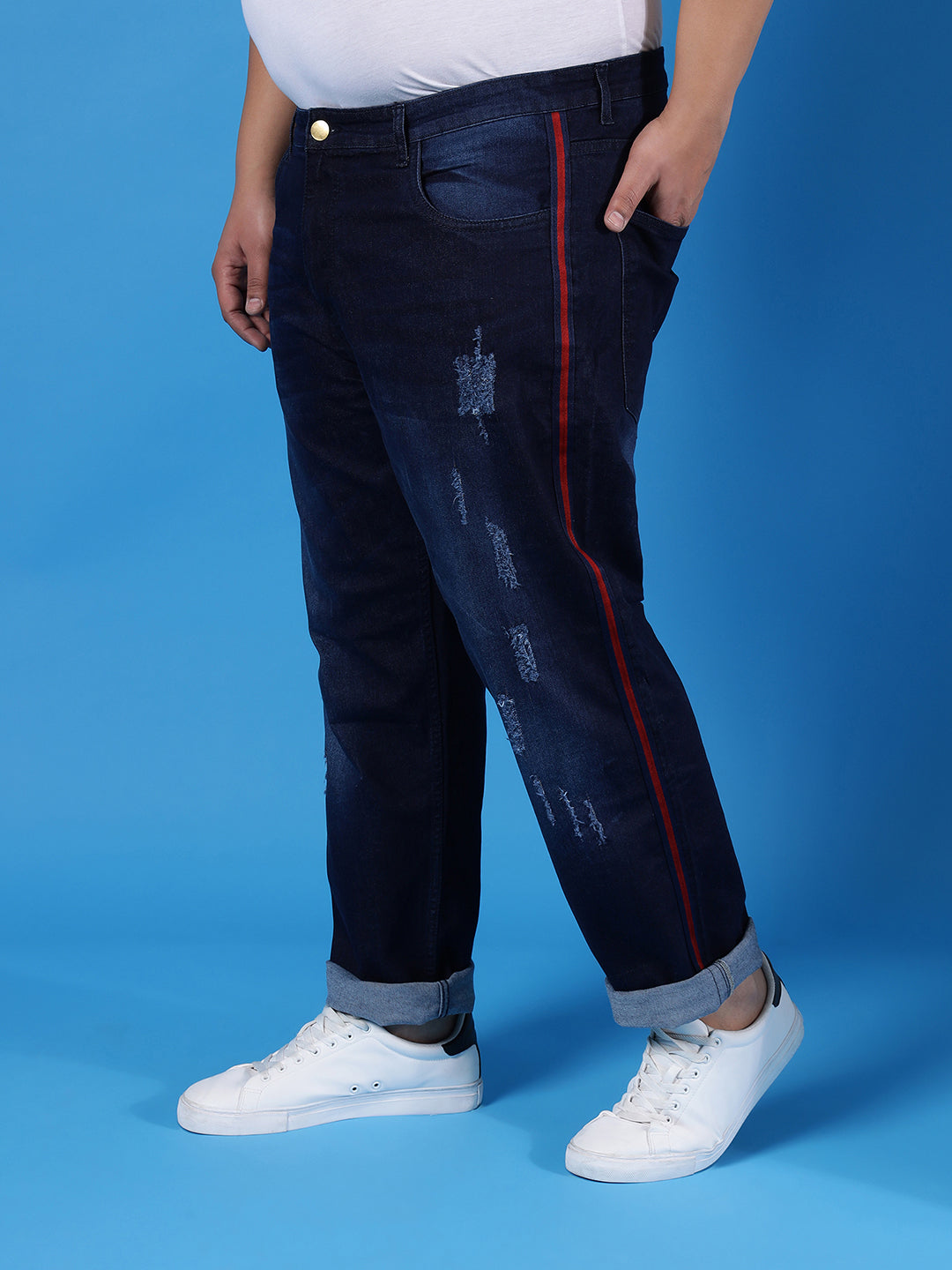 Buy Ben Martin Men's Regular Fit Side Stripe Dark Blule Denim Jeans Online  at Best Prices in India - JioMart.
