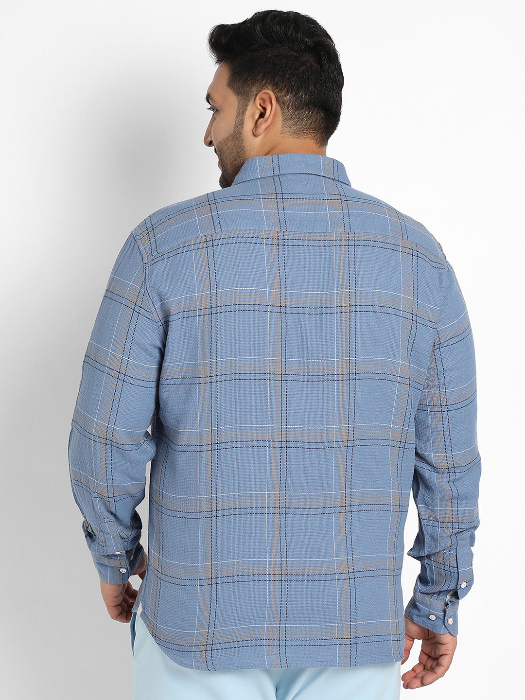 Icy Blue Tartan Plaid Shirt