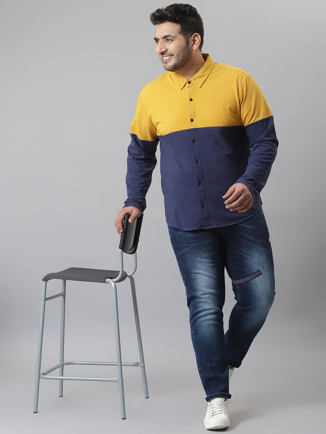 Colorblocked Full Sleeve Casual Shirt