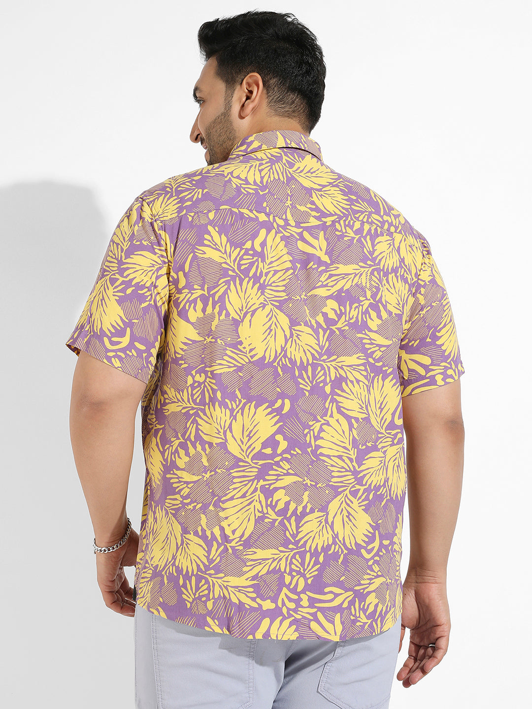 Lavender & Yellow Contrast Foliage Shirt