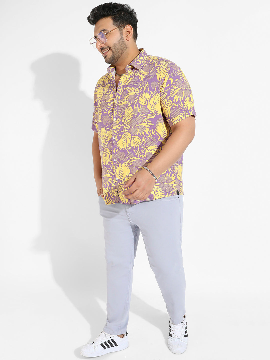 Lavender & Yellow Contrast Foliage Shirt