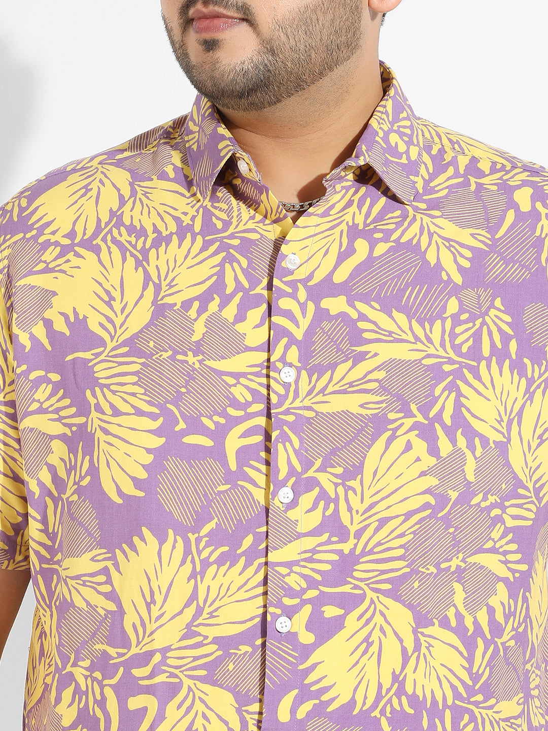 Lavender & Yellow Contrast Foliage Shirt