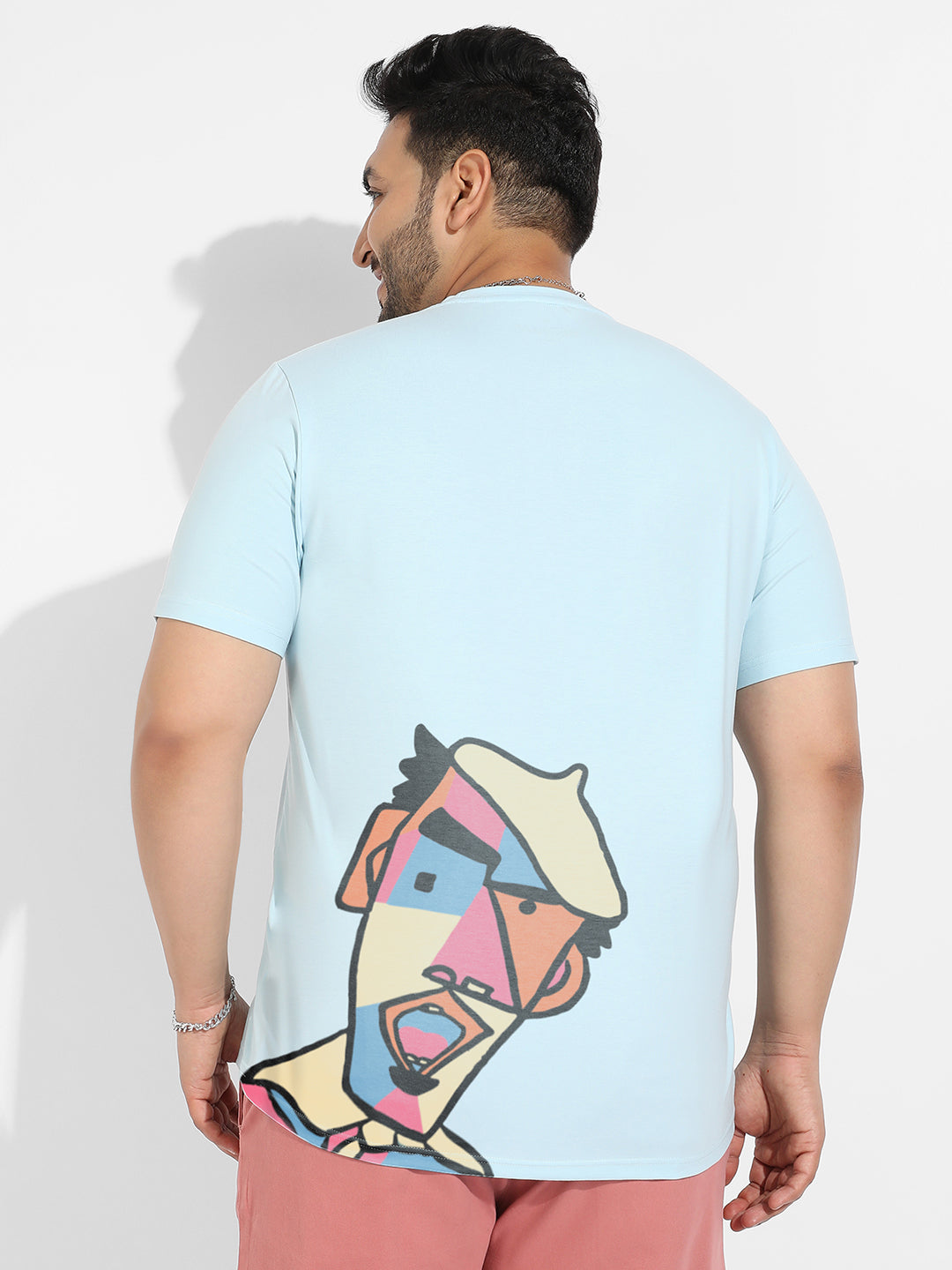 Icy Blue Abstract Face Fit T-Shirt