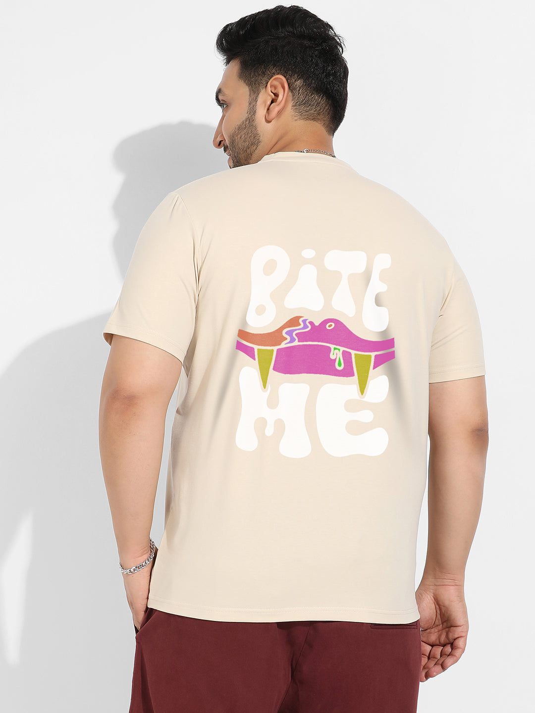 Beige Bite Me T-Shirt