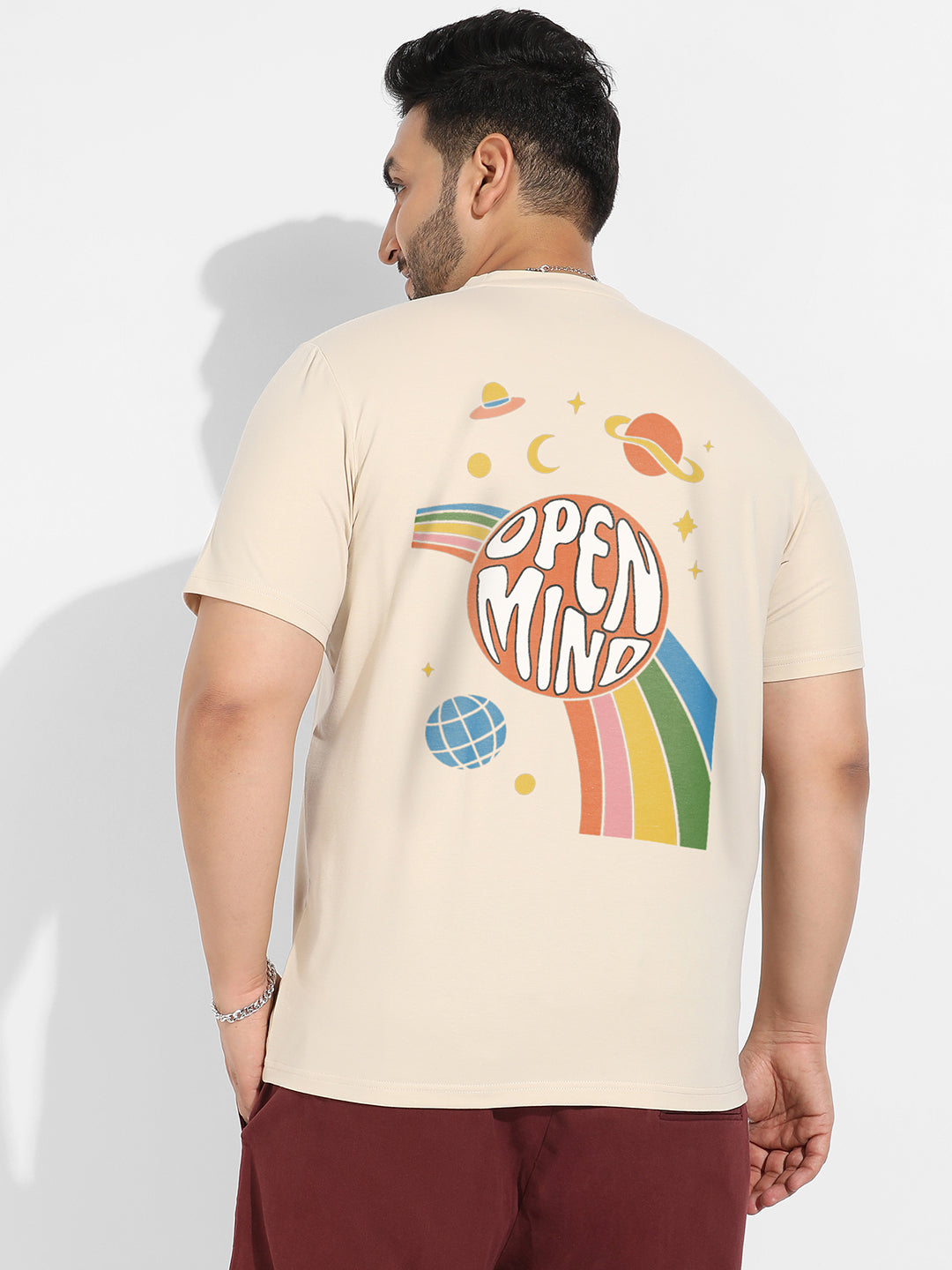 Beige Rainbow Universe T-Shirt