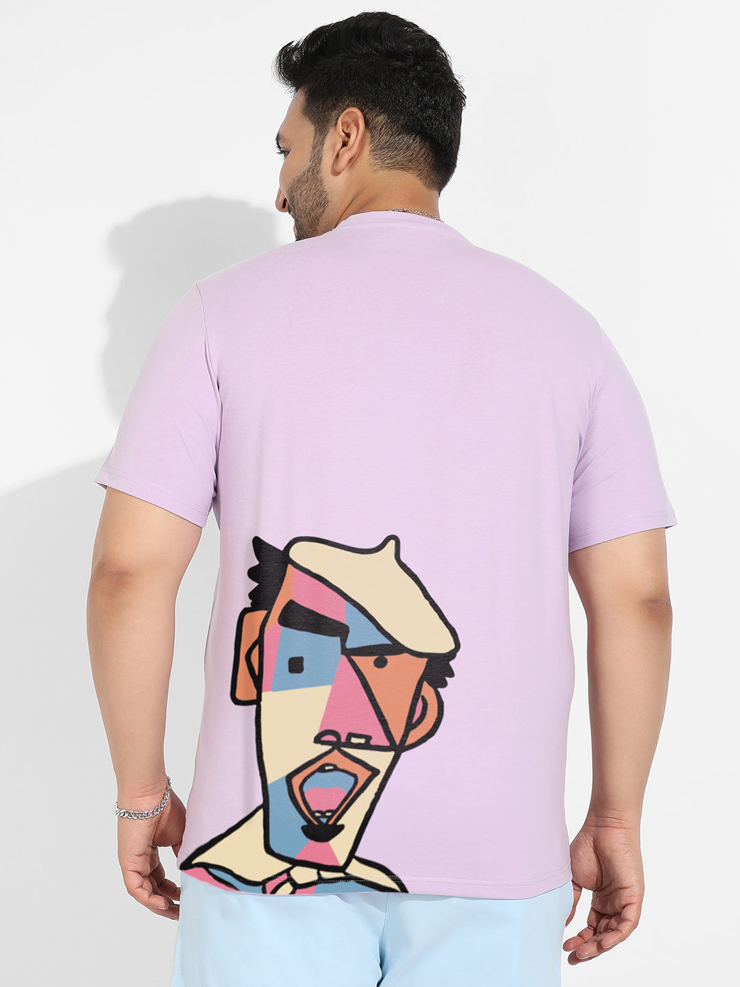 Lilac Abstract Face T-Shirt