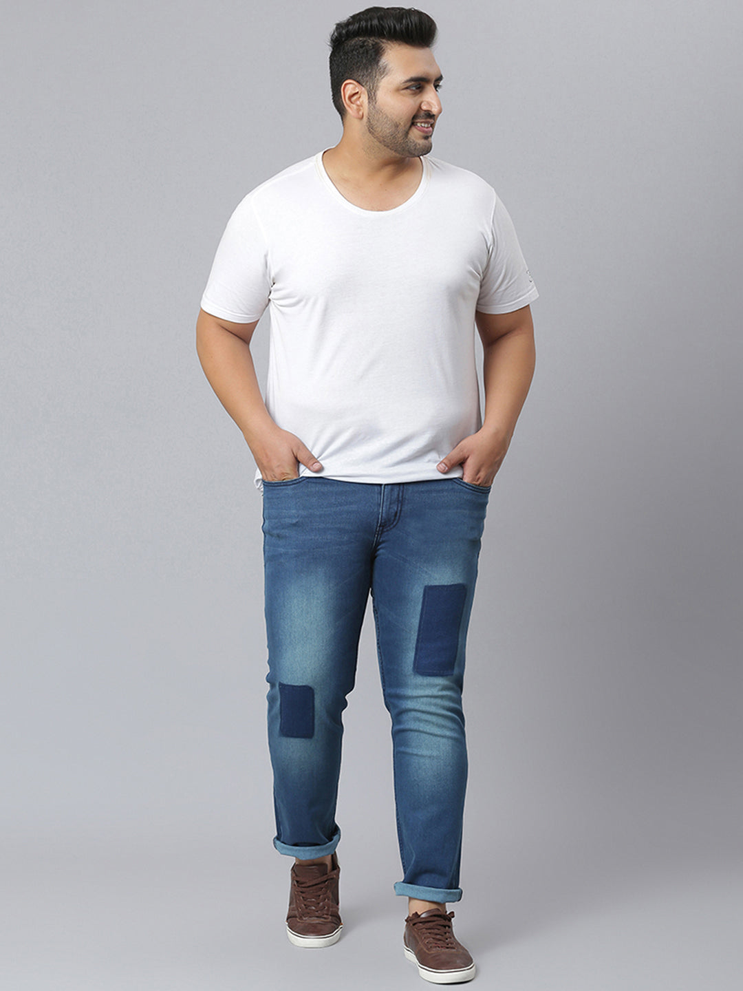 Front Patch Stylish Casual Denim Jeans