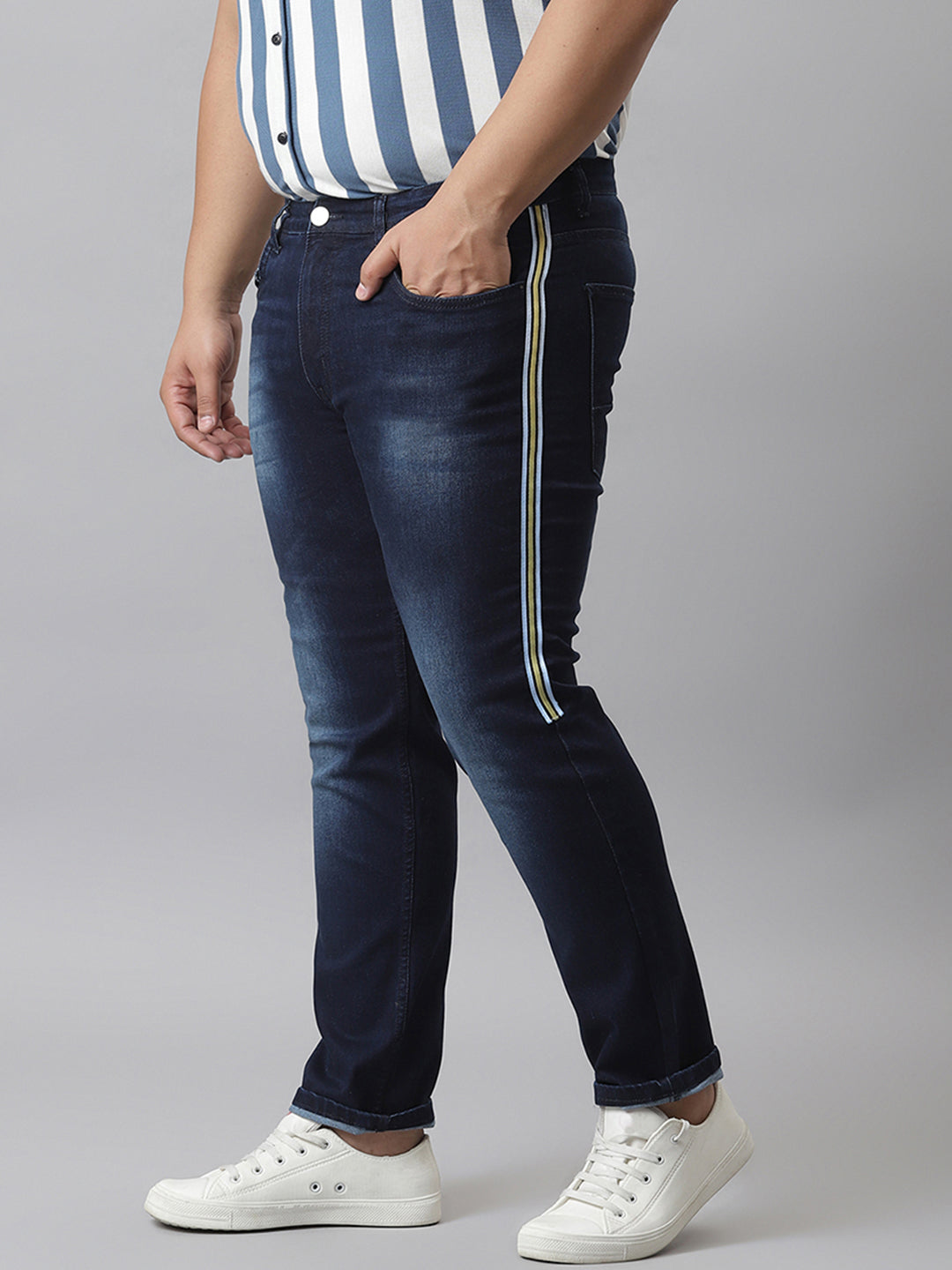Striped Stylish Casual Denim Jeans