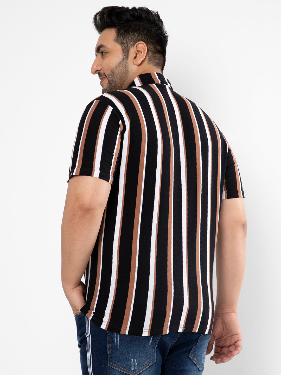 Striped Short Sleeve Casual Shirt