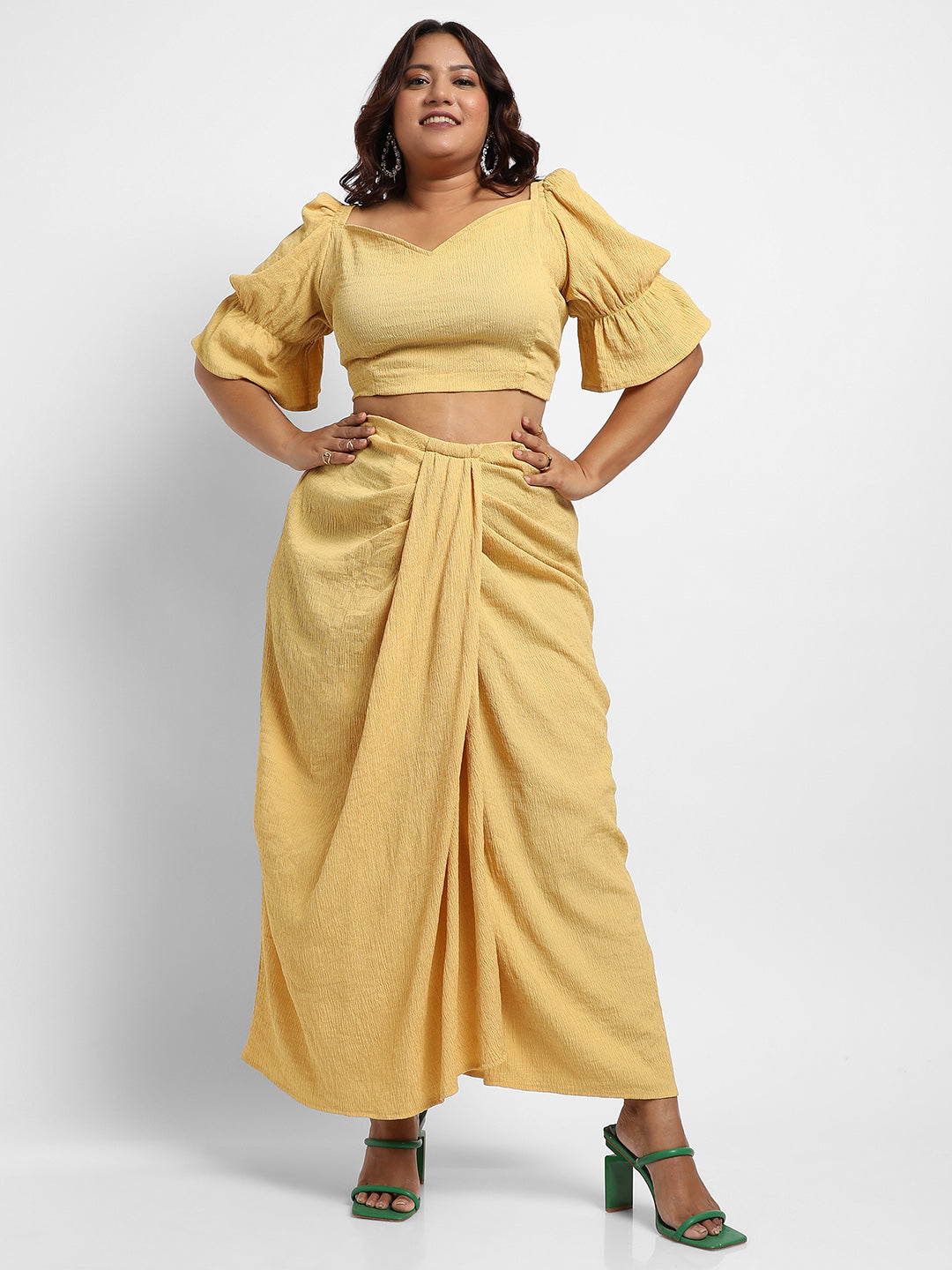 Yellow Cropped Co-Ord Set