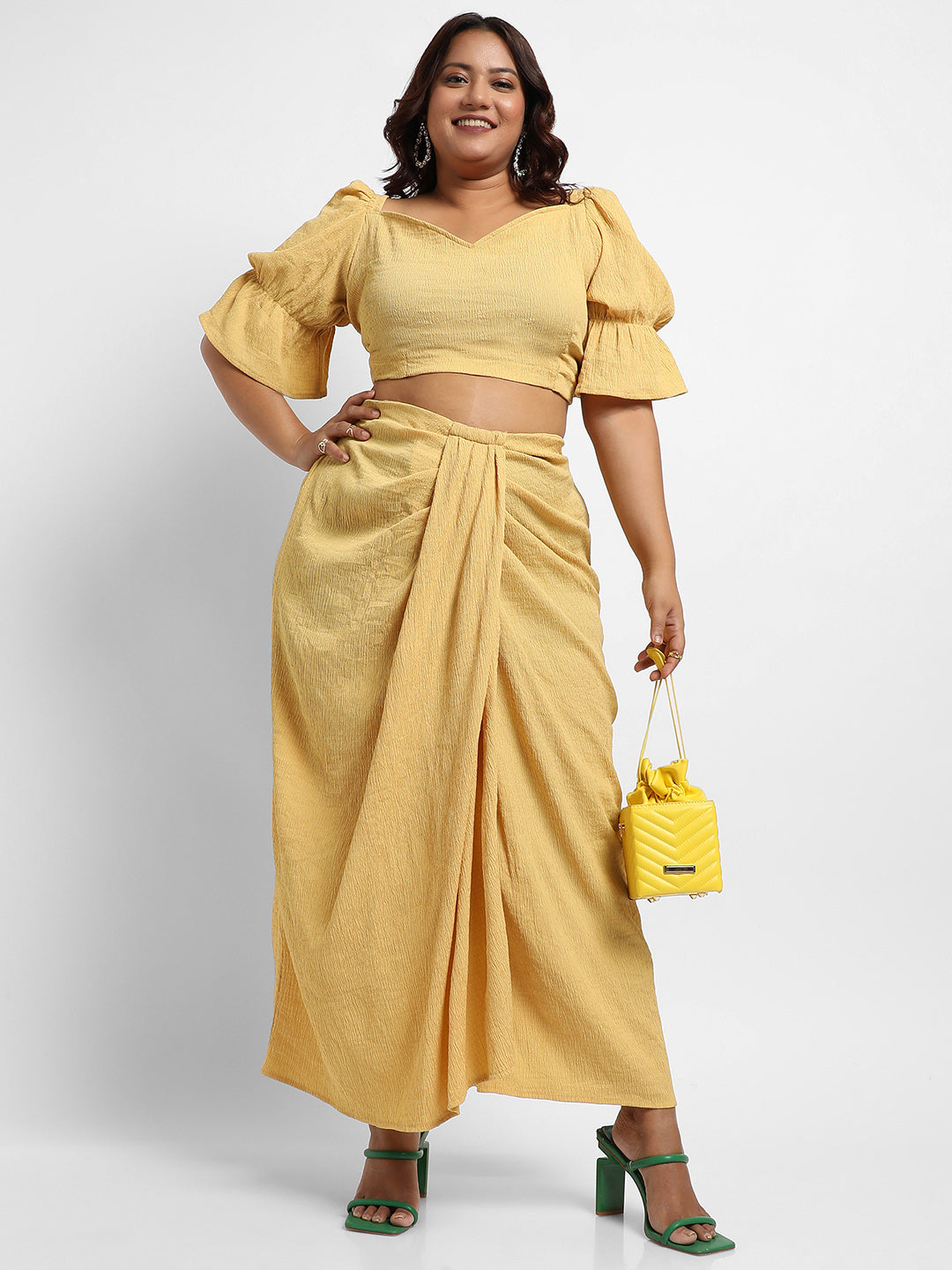 Yellow Cropped Co-Ord Set