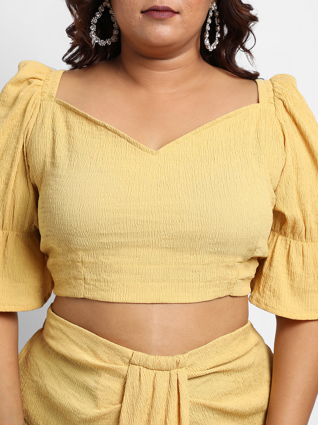 Yellow Cropped Co-Ord Set