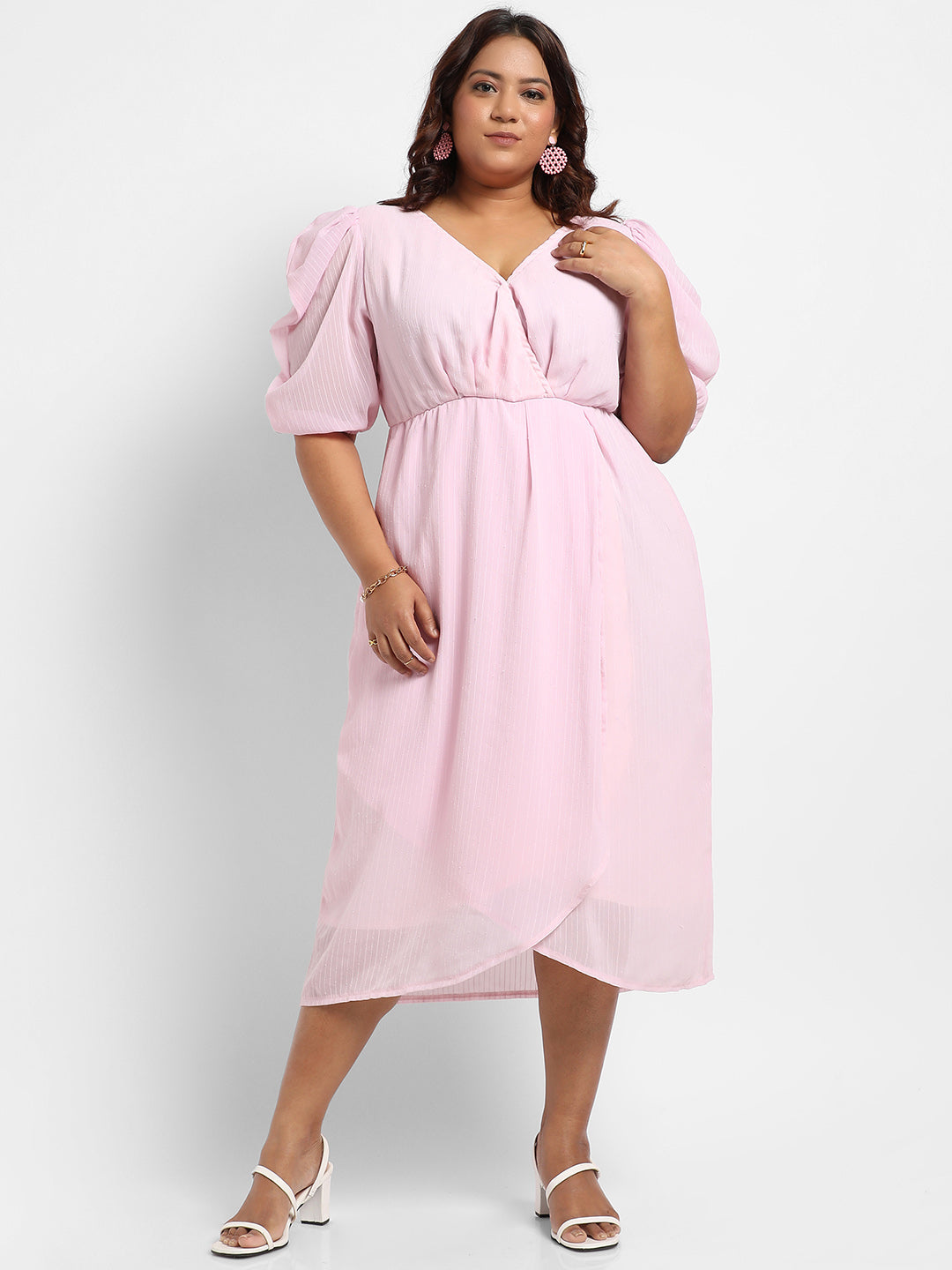 Plus size baby pink dress best sale