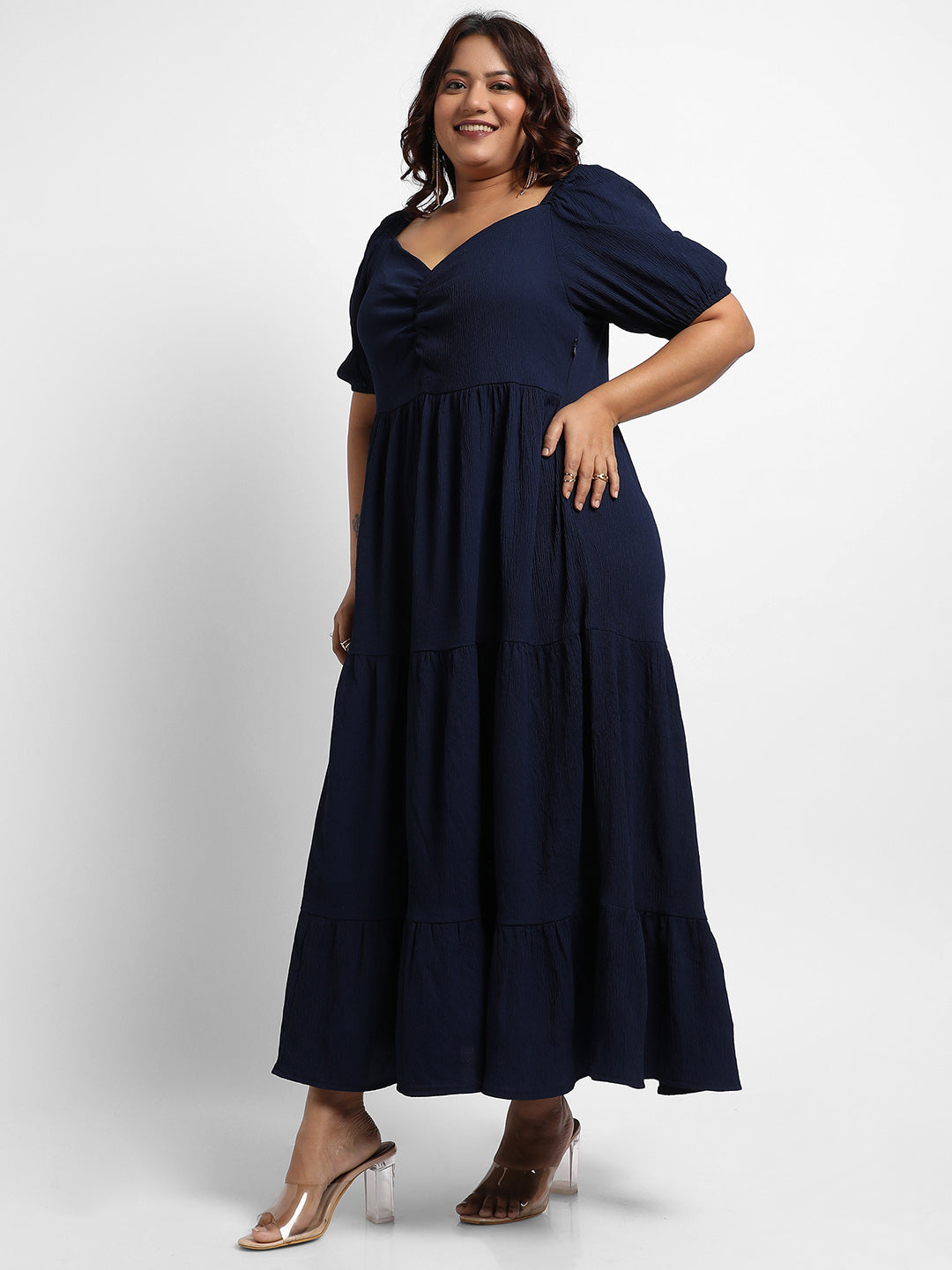 Midnight Blue Three-Tier Dress