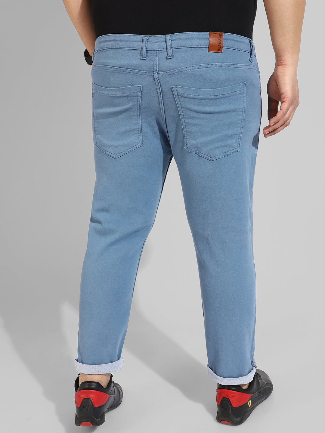 Regular Fit Coral Blue Denim Jeans