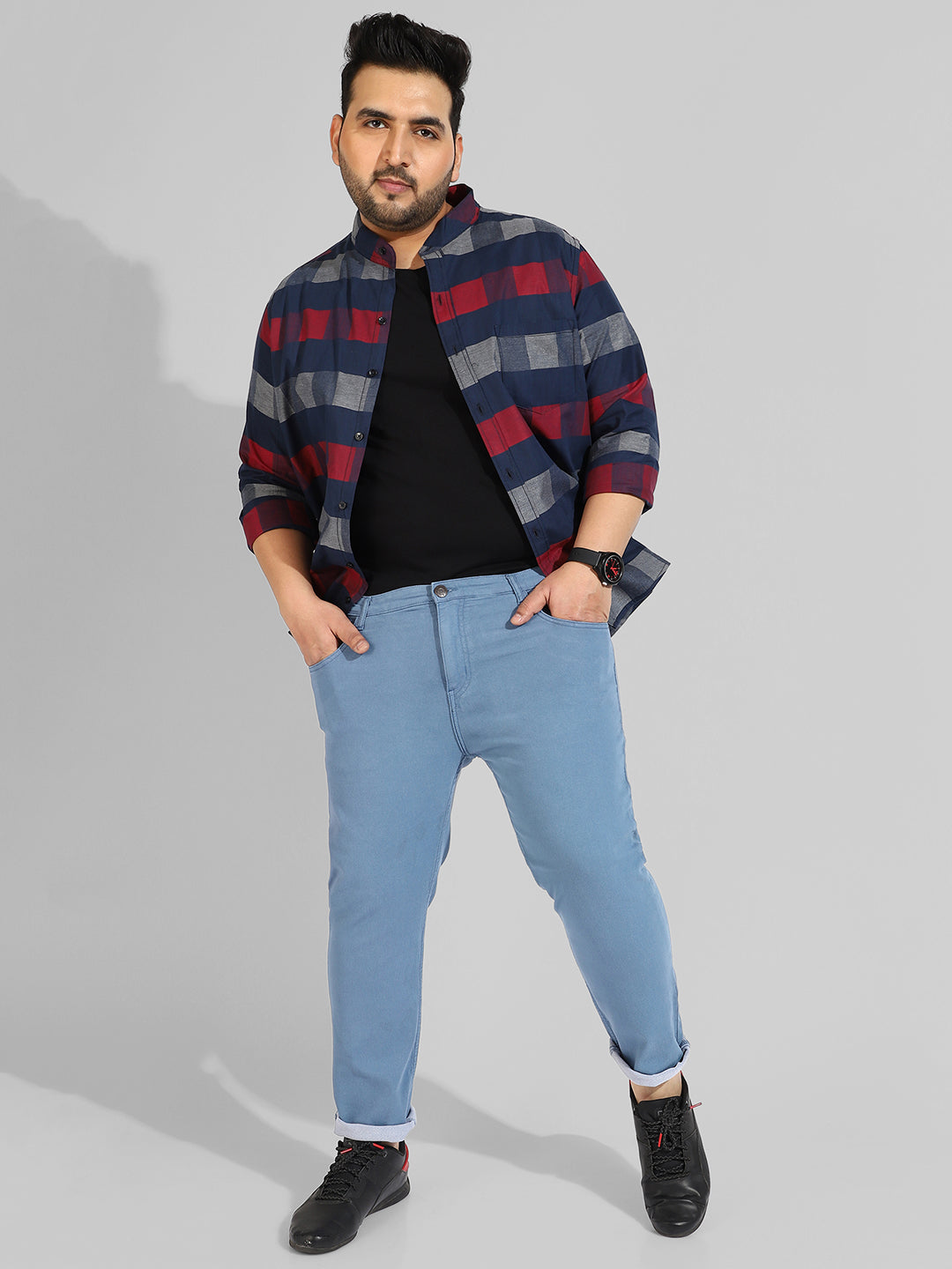 Regular Fit Coral Blue Denim Jeans