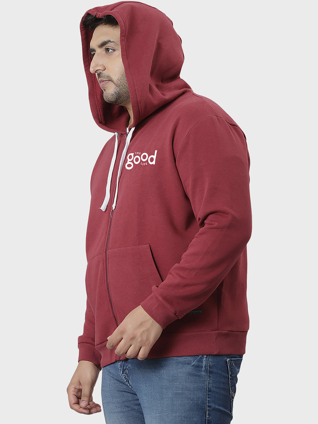 Solid Stylish Full Sleeve Hooded Casual Sweatshirt