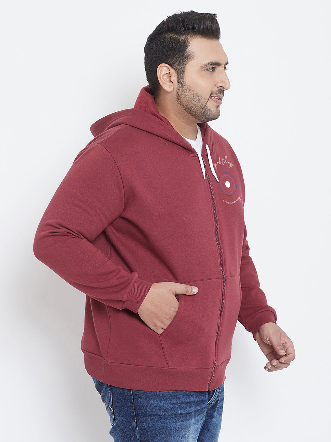 Solid Stylish Full Sleeve Hooded Casual Sweatshirt