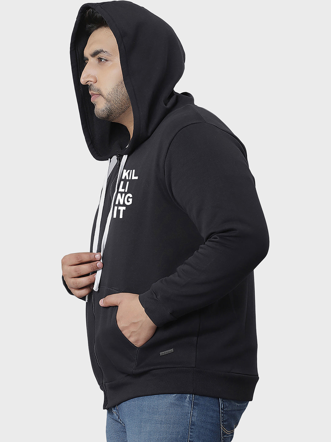 Solid Full Sleeve Hooded Casual Sweatshirt